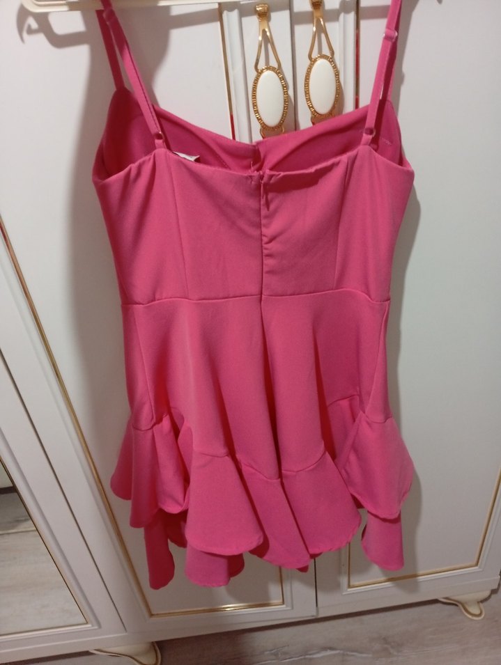 Pembe Askılı Elbise - Görsel 4