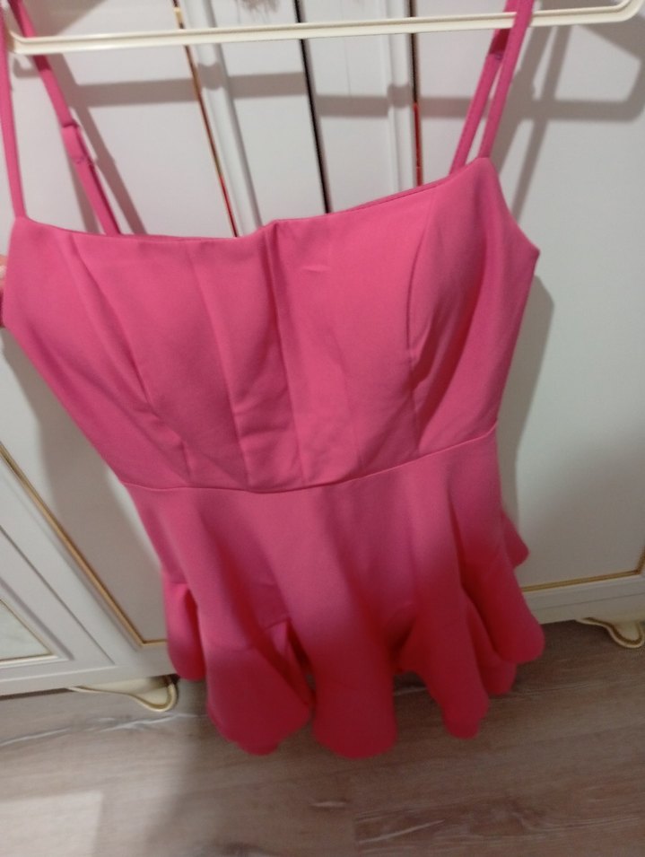 Pembe Askılı Elbise - Görsel 2