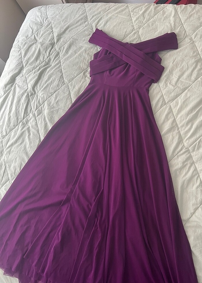 Mürdüm abiye elbise - Görsel 4