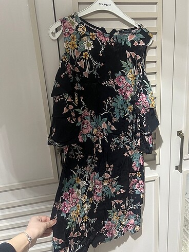 LC Waikiki Lc waikiki siyah çiçekli elbise