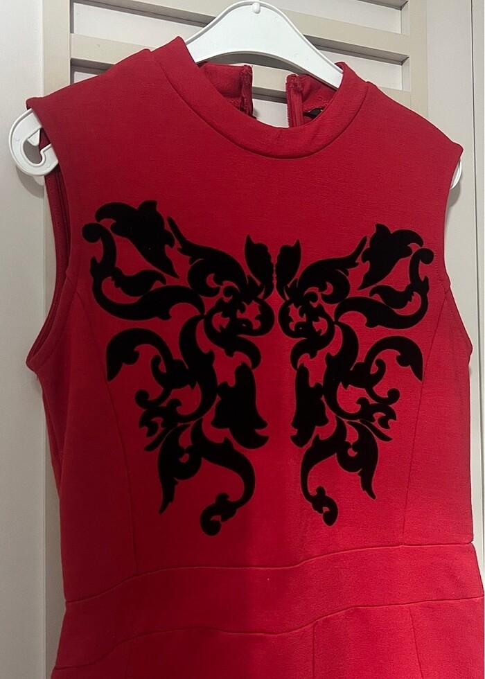 Kırmızı triko elbise - Görsel 2