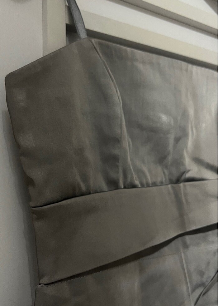 Vizon rengi mini elbise - Görsel 3