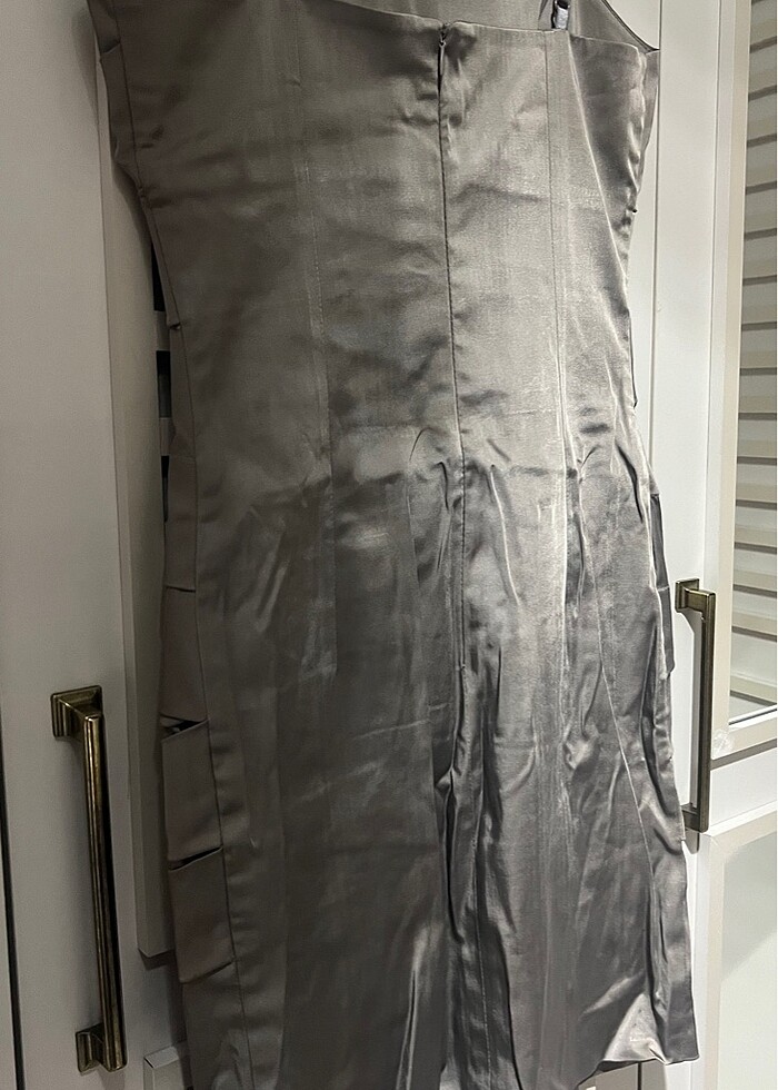 Vizon rengi mini elbise - Görsel 5