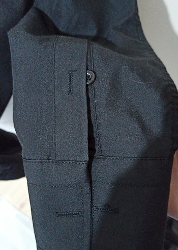 Kısa Kollu Siyah Düğmeli Tulum XS - Görsel 5