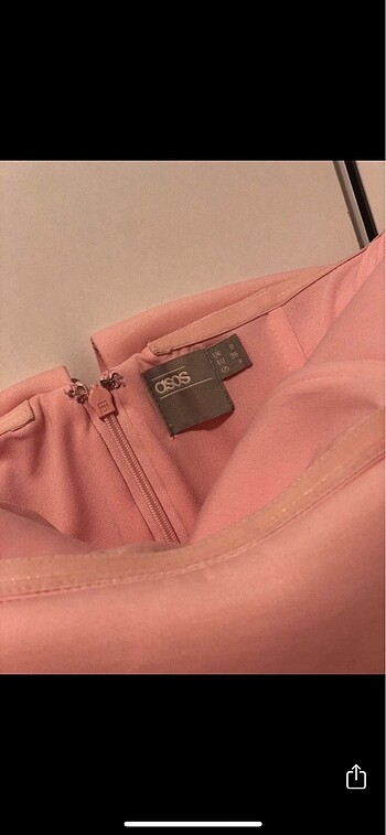 xs Beden pembe Renk Asos Marka Pileli Elbise