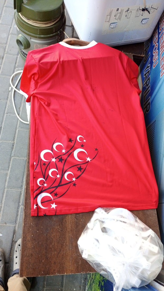 Kısa Kollu Kırmızı Baskılı Erkek Jersey - Görsel 2