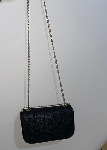 Zincir Detaylı Siyah Deri Kadın Çanta - Görsel 4