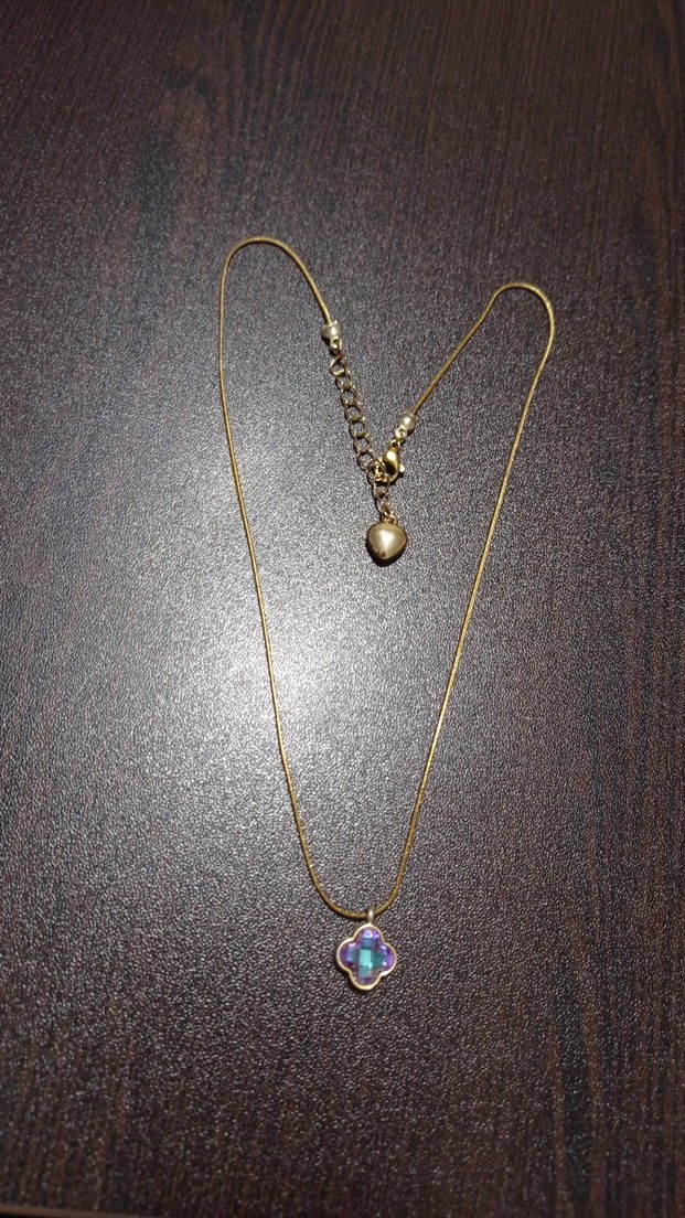 Altın Renkli Zincir Detaylı Midi Kolye - Görsel 2