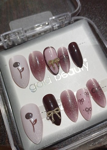 Koyu Pembe Tırnak Süsleri Seti - Görsel 3