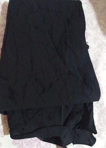 Kadın Siyah Midi Kumaş Şal - Görsel 2