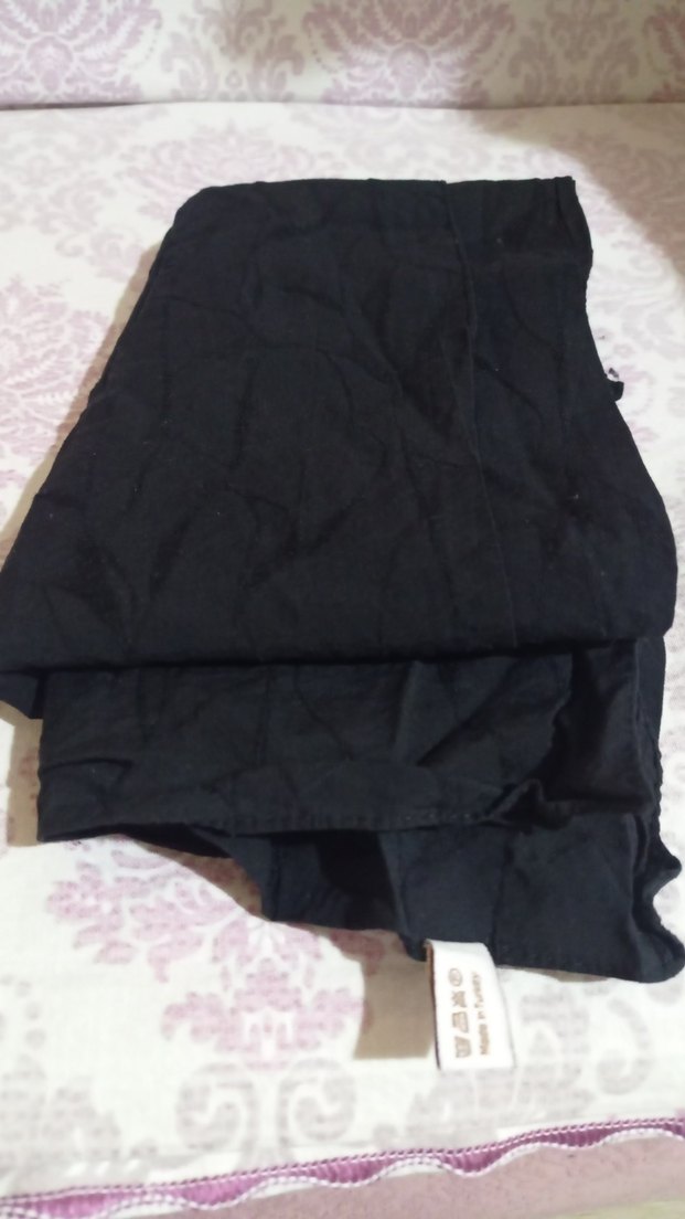 Kadın Siyah Midi Kumaş Şal - Görsel 3