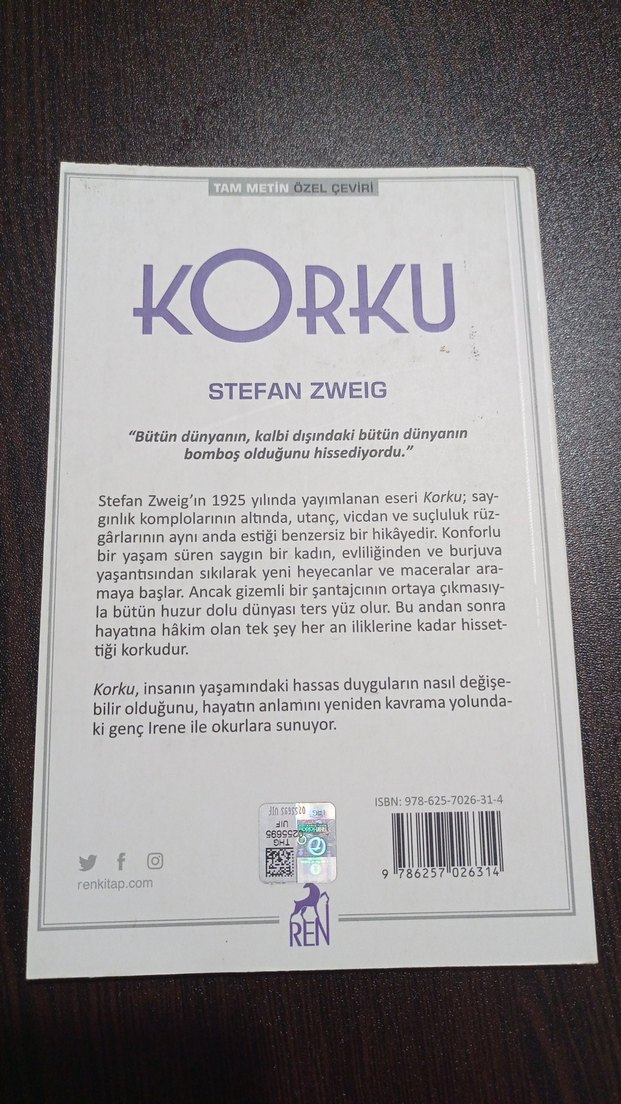 Korku - Stefan Zweig - Görsel 2