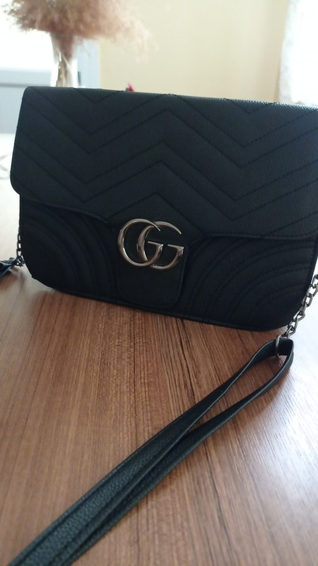 Kemer Detaylı Siyah Deri Kadın Çanta - Görsel 2