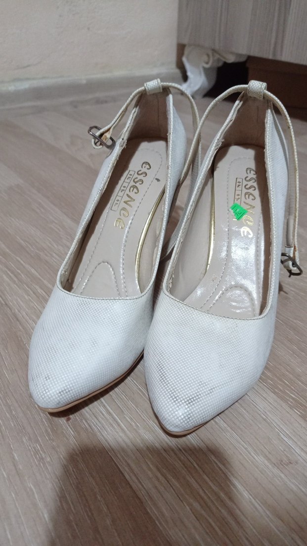 Beyaz Klasik Topuklu Kadın Abiye Ayakkabı - Görsel 5