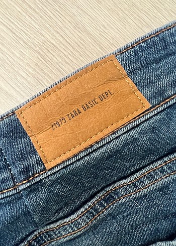 Düğmeli Kadın Mavi Denim Pantolon - Görsel 6