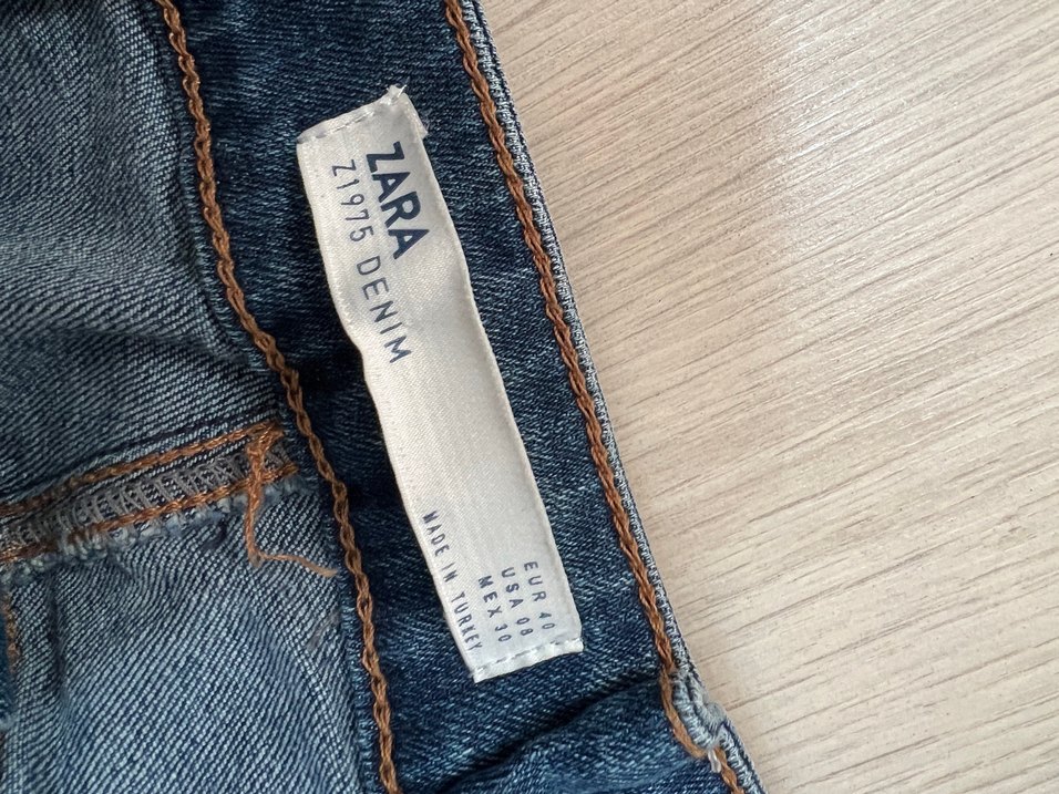 Düğmeli Kadın Mavi Denim Pantolon - Görsel 5