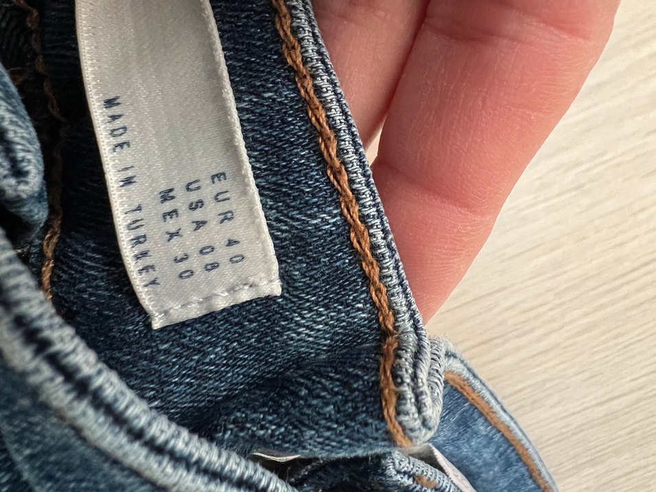 Düğmeli Kadın Mavi Denim Pantolon - Görsel 4