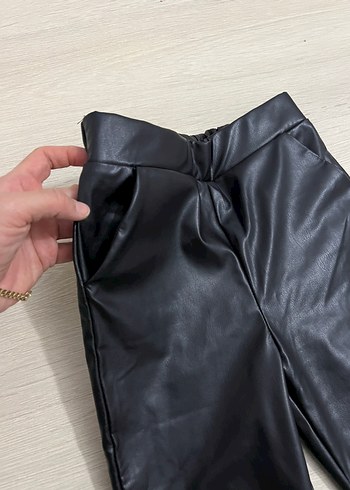 Deri Siyah Midi Kız çocuk Pantolon - Görsel 2