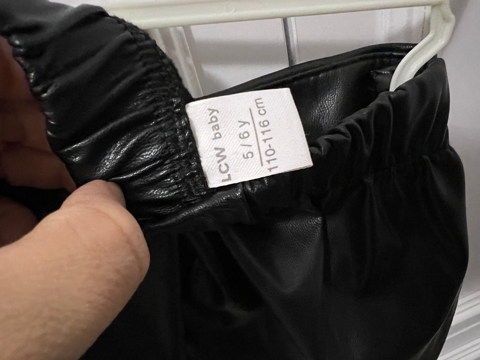 Kız çocuk Siyah Deri Mini şort Etek - Görsel 5