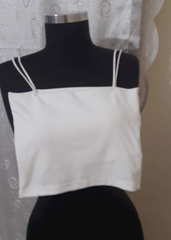 s Beden Beyaz İnce Askılı Mini Kadın Bralet