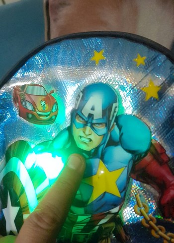 Çocuklar için Renkli Kaptan Amerika Çocuk Çantası - Görsel 5