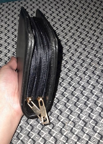 Fermuarlı Siyah Deri Kadın Cüzdan - Görsel 3