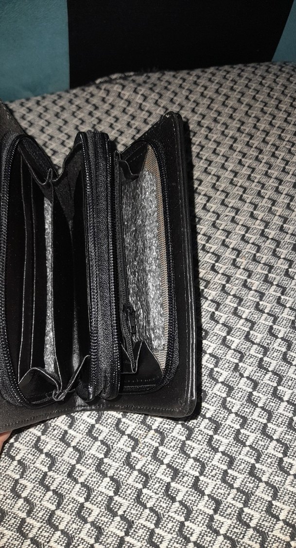 Fermuarlı Siyah Deri Kadın Cüzdan - Görsel 4