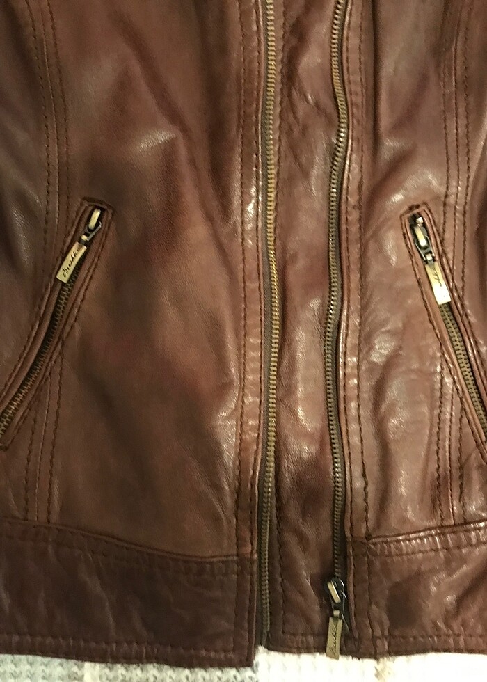 Bershka deri ceket - Görsel 4