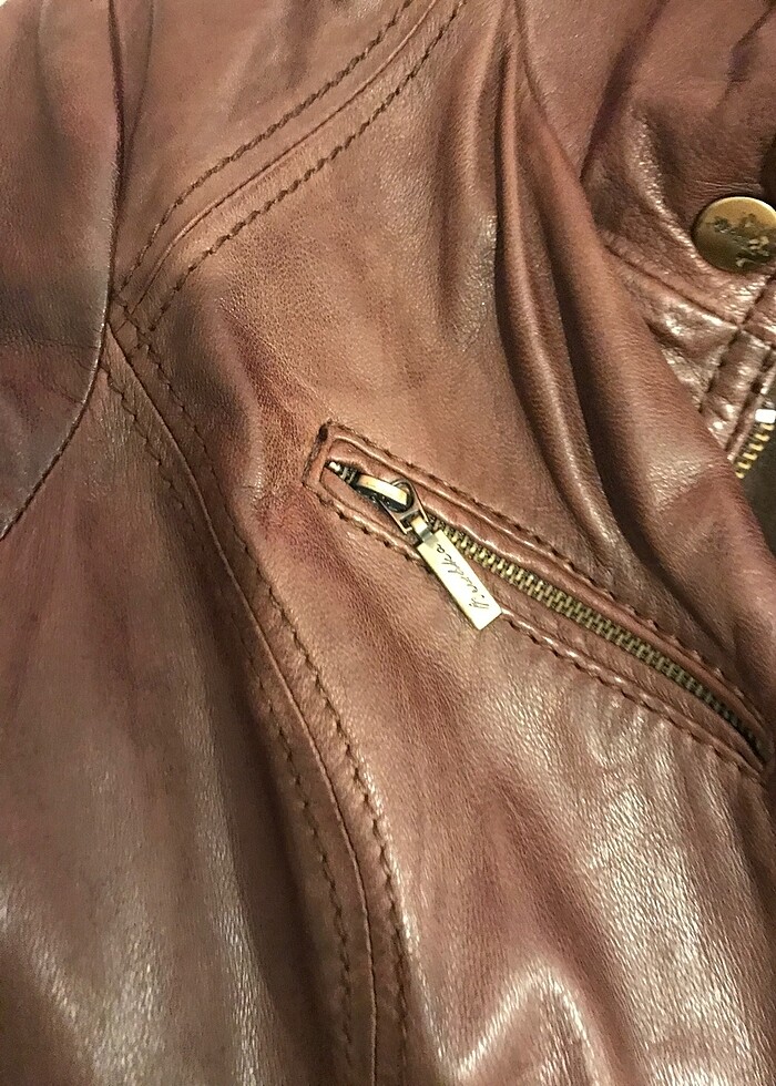 Bershka deri ceket - Görsel 5