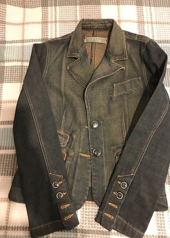 38 Beden Zara Düğmeli Kahverengi tonlarda Denim Kadın Ceket 38 beden