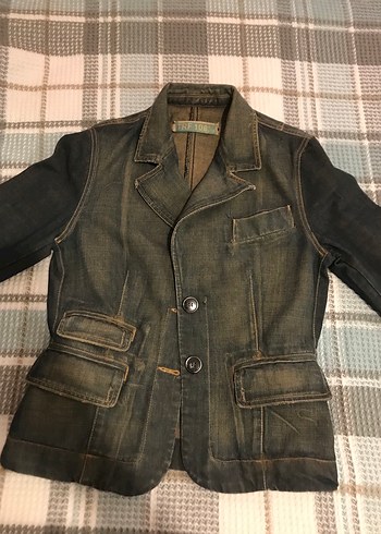 Zara Düğmeli Kahverengi tonlarda Denim Kadın Ceket 38 beden