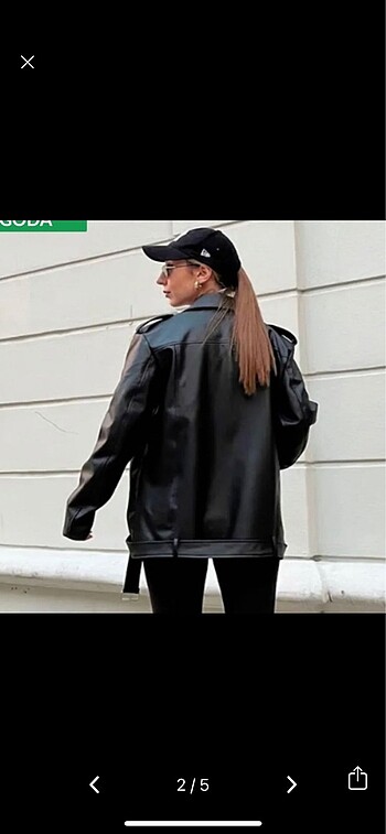 Diğer Deri ceket oversize siyah