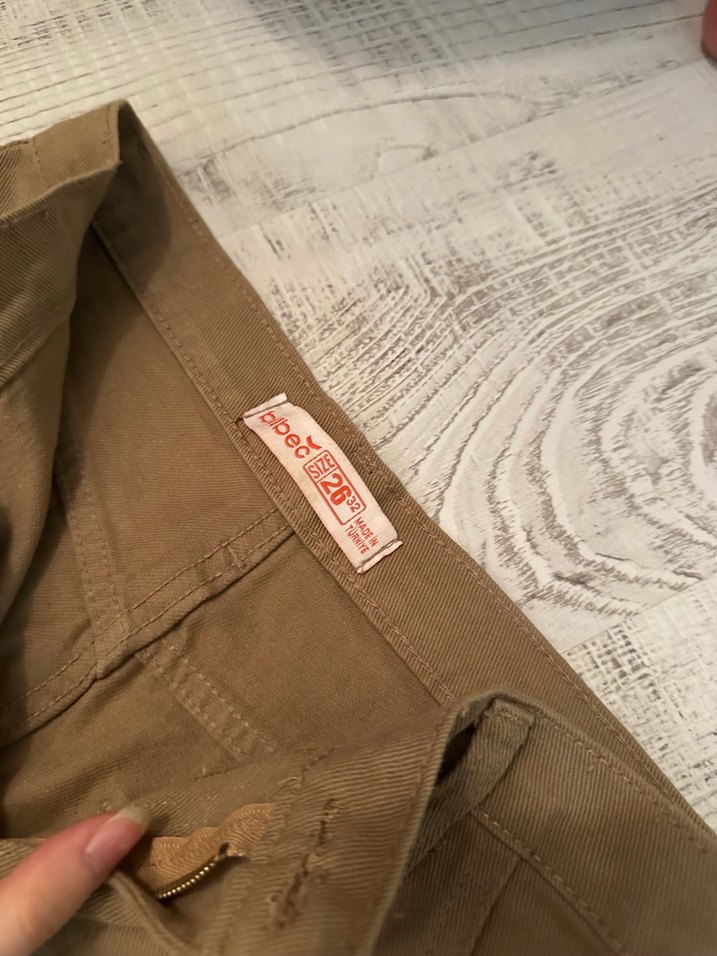 Bol Kesim Keten Kemerli Kahverengi Pantolon - Görsel 2