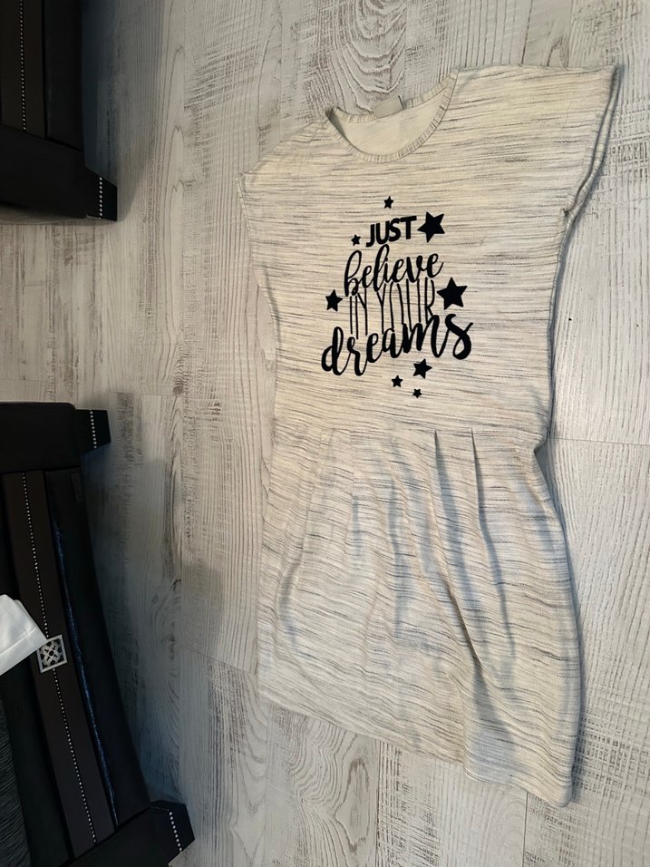 Gri Kız Çocuk Baskılı Elbise - Görsel 2