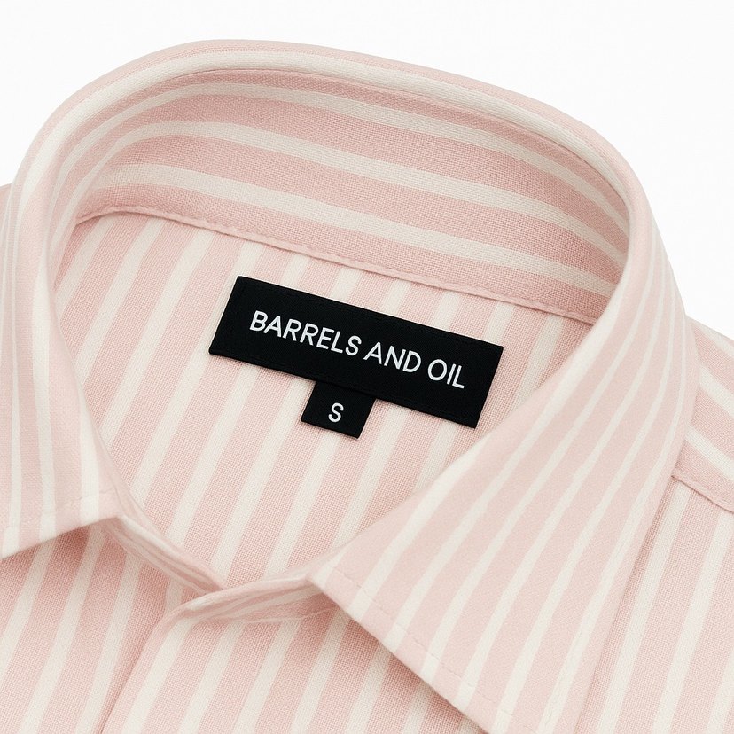 Pembe Çizgili Düğmeli Kadın Gömlek - Görsel 2