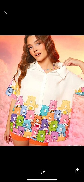 Care bears renkli ayıcıklı gömlek