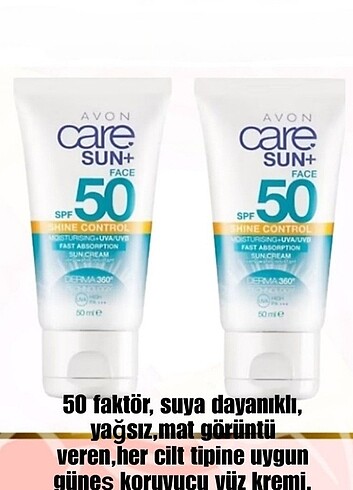 Yüz koruyucu güneş kremi 50 fak. 2 adet