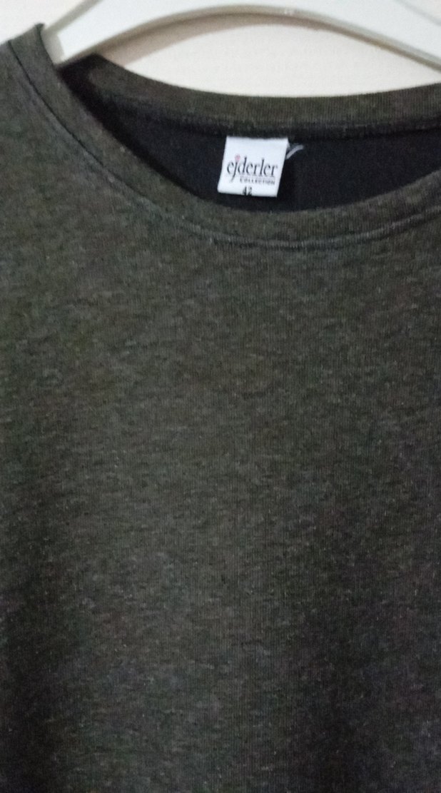 Gri Uzun Kollu Fermuarlı Kadın Triko elbise - Görsel 4