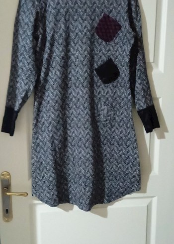 Gri Örgü Midi Kadın Tunik - Görsel 3