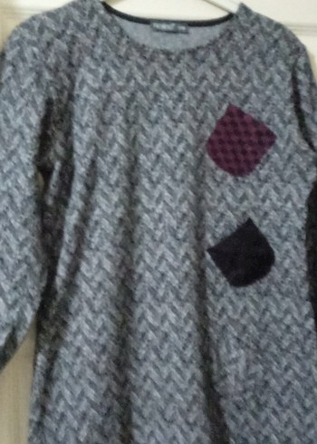 Gri Örgü Midi Kadın Tunik - Görsel 2