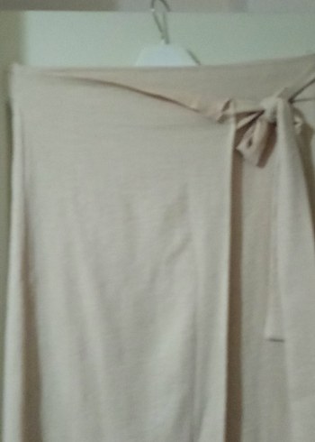 Bej Uzun Drapeli Kadın Etek - Görsel 2