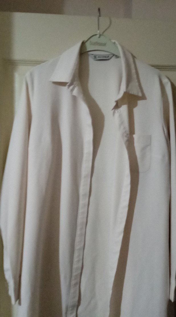 Beyaz Keten Uzun Kollu Kadın Gömlek - Görsel 3