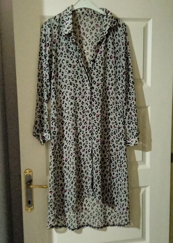 Gri Uzun Bohem Kadın Sabahlık - Görsel 3