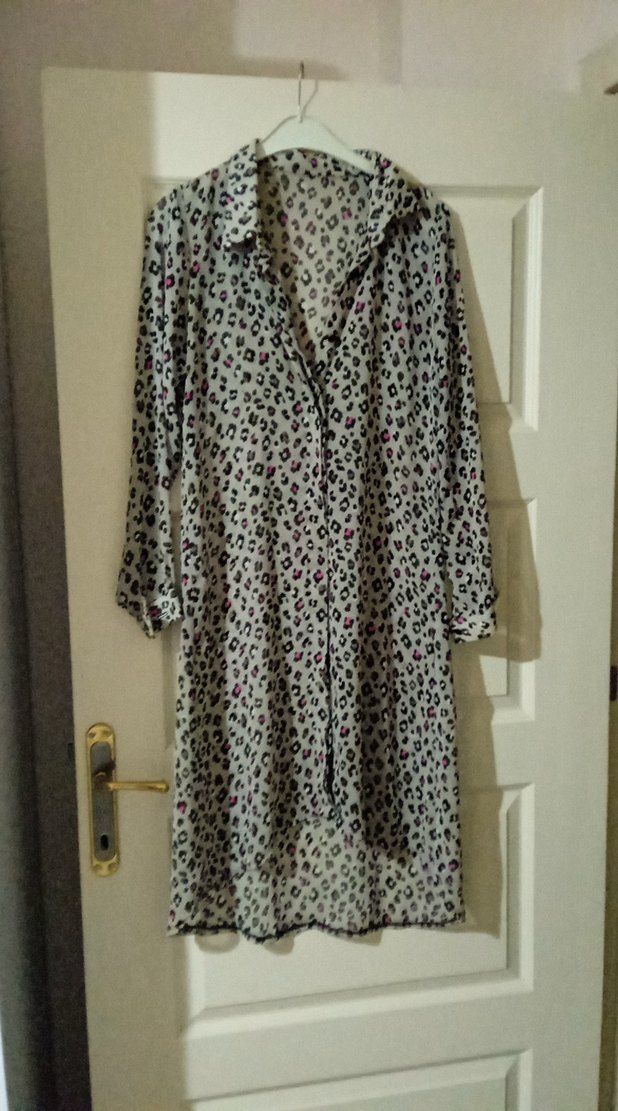 Gri Uzun Bohem Kadın Sabahlık - Görsel 3