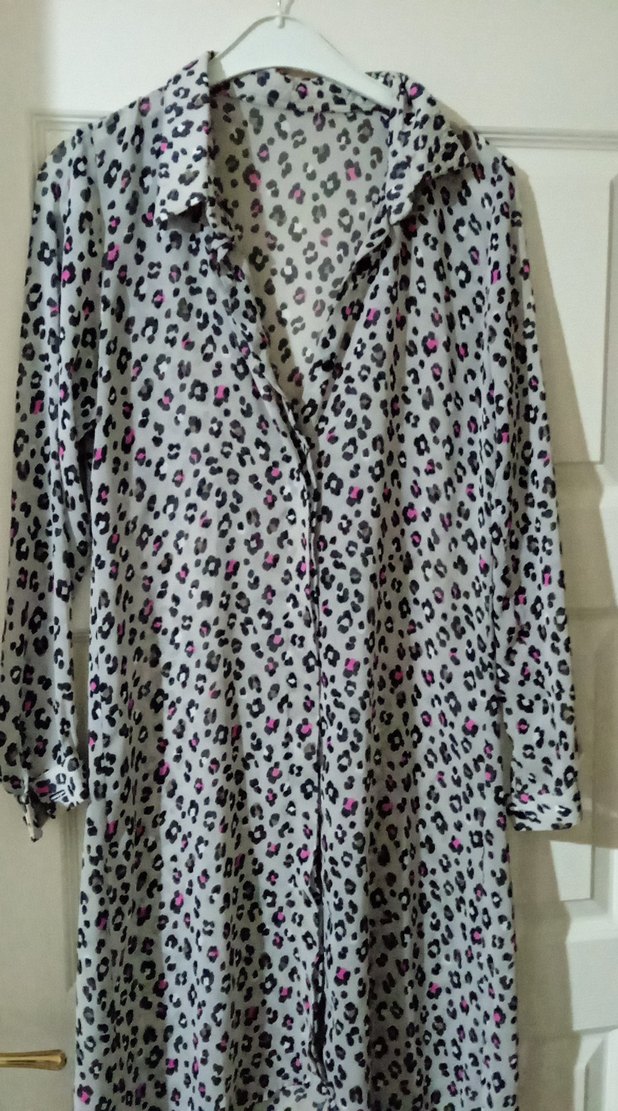 Gri Uzun Bohem Kadın Sabahlık - Görsel 2