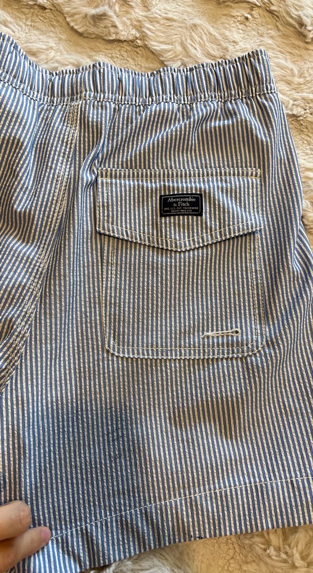 Mavi Çizgili Erkek Mini Mayo Şort - Görsel 4