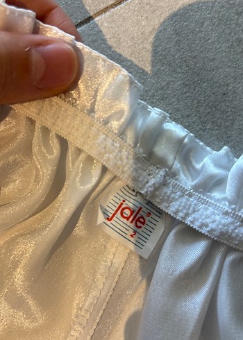 l Beden beyaz Renk Beyaz Saten Dantel Detaylı Mini Kadın Pijama Takımı