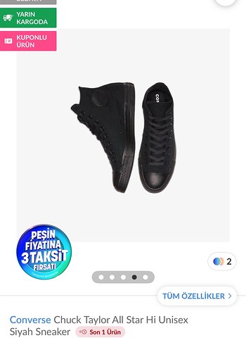 Converse Chuck Taylor All Star Hi Siyah Unisex Sneaker