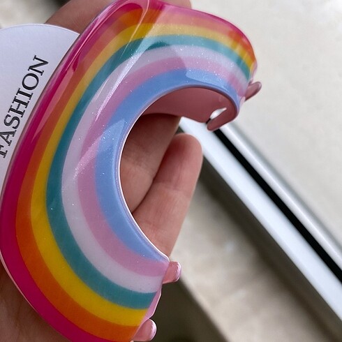 Accessorize Kendinden simli gökkuşağı kemik toka