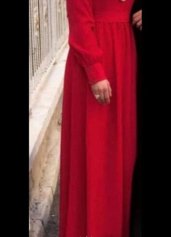 38 Beden kırmızı Renk Boydan elbise 